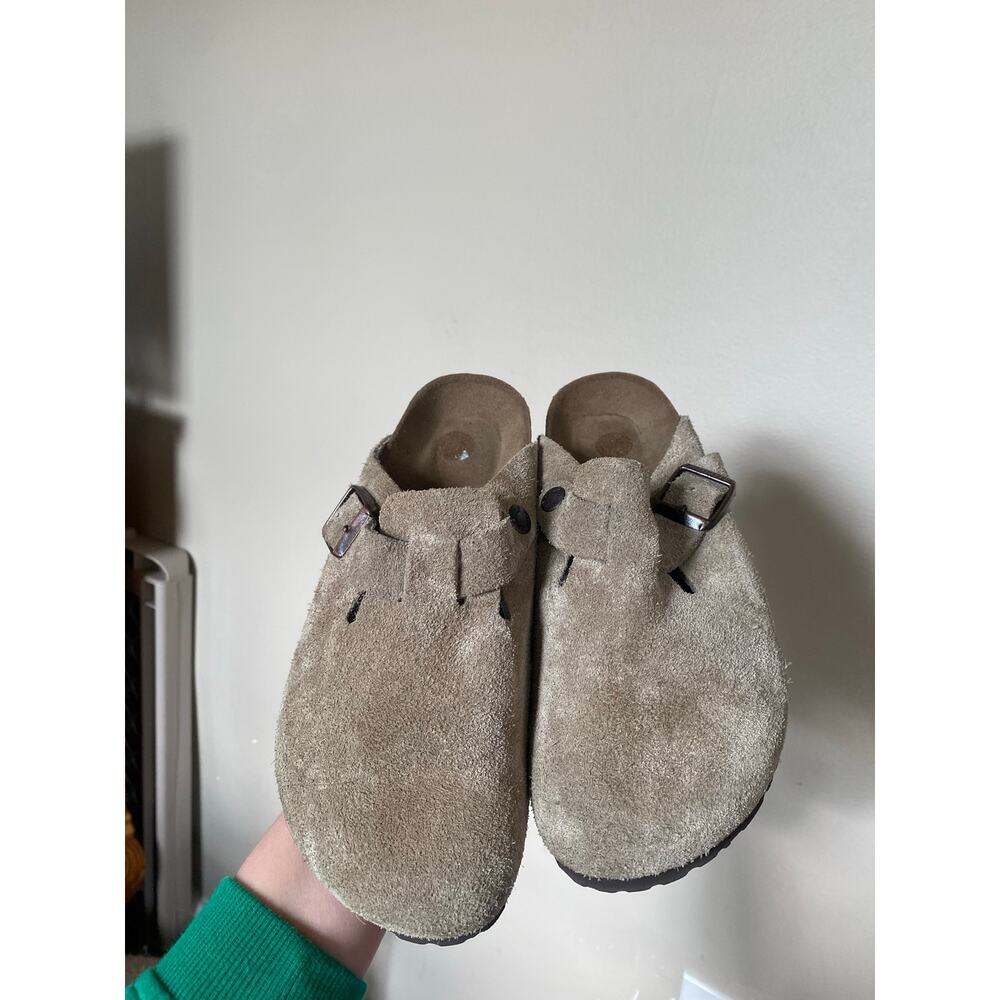 Taupe Brown Birkenstock Boston Suede Clogs 37 Womens 6/ Mens 4